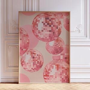 Urban Outfitters Pink Disco Ball Art Print Poster